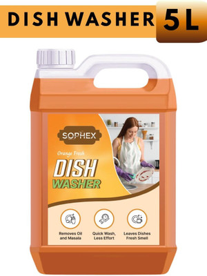 sophex Dishwash Gel | Concentrated Formula | Cuts Oil Fast | 5 Litre Value Pack Dishwashing Detergent(5 L)