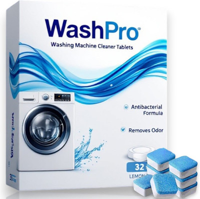 WASHPRO 32 Pcs Washing Machine Drum Cleaner Dishwashing Detergent(32 Tablet)