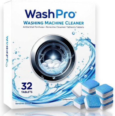 WASHPRO 32 Pcs Multi Action Washing Machine Cleaner Dishwashing Detergent(32 Tablet)