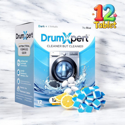 DrumXpert 12 Pcs Washing Machine Cleaner for Deep Refreshing Dishwashing Detergent(12 Tablet)