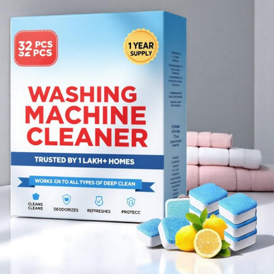 DrumShine 32 PS Washing Machine Drum wash Cleaning Tablets | Magic Clean MA Dishwashing Detergent(32 Tablet)
