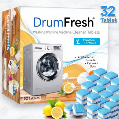 DrumFresh Washing Tablet Multipurpose Washing Machine Drum Cleaner for Top and Front Load Dishwashing Detergent(32 Tablet)