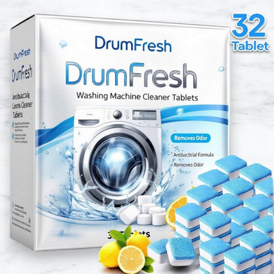 DrumFresh Odor Free Washing Machine Tablets Keeps Drum and Pipes Fresh and Clean Dishwashing Detergent(32 Tablet)
