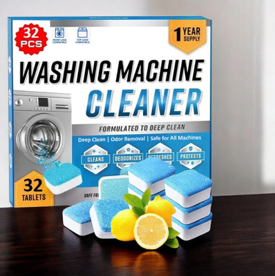 WashifyTab 32 PC High Quality Washing Machine Deep Cleaner for Front and Top Drum Dishwashing Detergent(32 Tablet)
