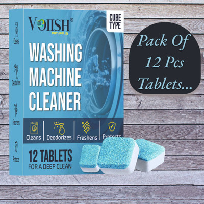 VOIISH Washing Machine Deep Cleaner Tablet for Front and Top Load Machine Cleaning&Drum Dishwashing Detergent(12 Tablet)