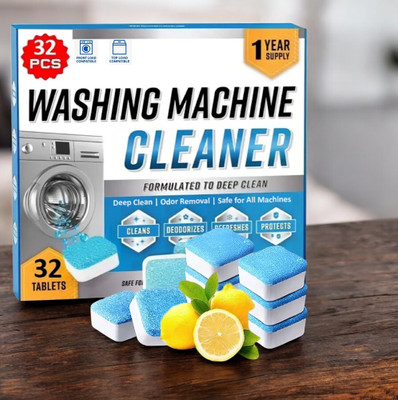 WashifyTab 32 PC Washing Machine Cleaner for Front and Top Xpert Dishwashing Detergent(32 Tablet)