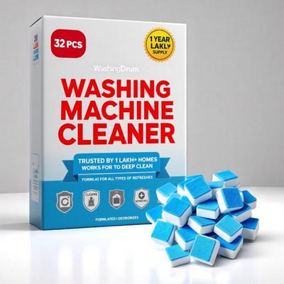 DrumShine 32 PS Washing Machine Drum wash Cleaning Tablets | Magic Clean NR Dishwashing Detergent(32 Tablet)