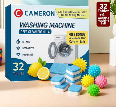 DrumShine 32 PS Washing Machine Drum wash Cleaning Tablets | Magic Clean TK Dishwashing Detergent(32 Tablet)