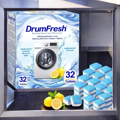 DrumFresh 32 Pcs Maximum Power Washing Machine Cleaner Tablet Dishwashing Detergent(32 Tablet)