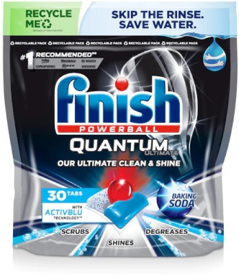 Finish Powerball Quantum Ultimate 30 Tablet Regular Dishwashing Detergent(30 Tablet)