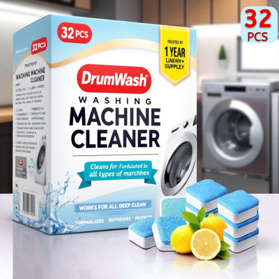 DrummWash 32 Pcs Ultimate Washing Machine Drum Cleaning Tablets | Eco Fresh LE Dishwashing Detergent(32 Tablet)