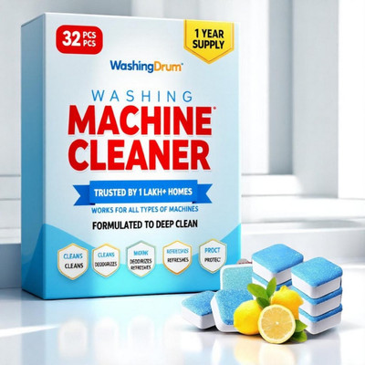 DrumWash 32 Pcs Washing Machine Drum wash Cleaning Tablets | Magic Clean PP Dishwashing Detergent(32 Tablet)