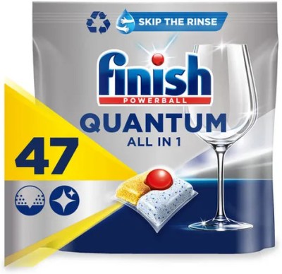 Finish Quantum All In One Dishwasher Tablets Lemon 47 Tablets Dishwashing Detergent(47 Tablet)