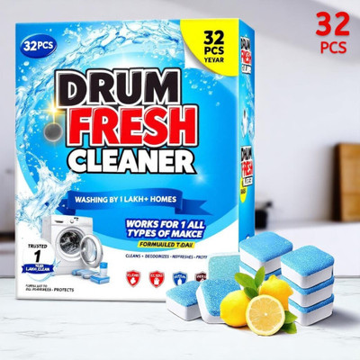 DrumFresh Top & Front Load Washing Machine Drum Cleaner 32 Tablets Dishwashing Detergent(32 Tablet)
