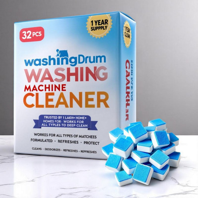 Cameron 32Pcs High Quality Washing Machine Natural Descaler Tabs Detergent Powder (Lemon)(32 g)