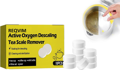 Ji And Ja Active Oxygen Descaler Tea Stain Remover for Scale Cleaning Descaler Dishwashing Detergent(10 Tablet)