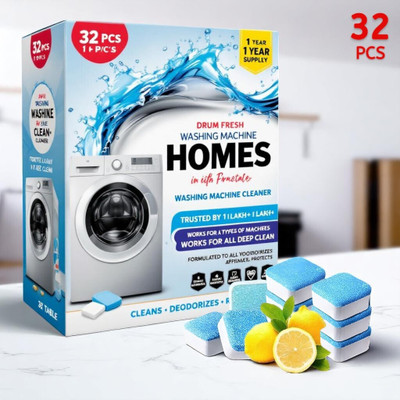 DrumFresh Washing Machine Cleaner 32 Pcs Tablets Drum Cleaner Deep Clean Easy to Use Dishwashing Detergent(32 Tablet)