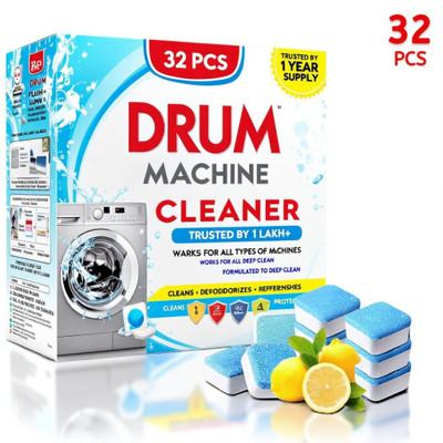 DrumFresh Washing Machine Cleaner 32 Tabs for Front and Top Load Washers Dishwashing Detergent(32 Tablet)
