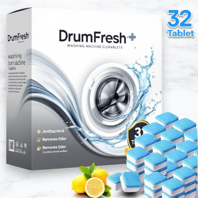 DrumFresh 32Pc High-Efficiency Washing Machine Deep Cleaning Solution Dishwashing Detergent(32 Tablet)