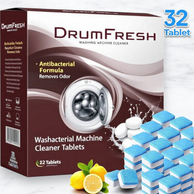 DrumRefresh 32 Tablet High-Efficiency Washing Machine Deep Cleaning Solution Dishwashing Detergent(32 Tablet)