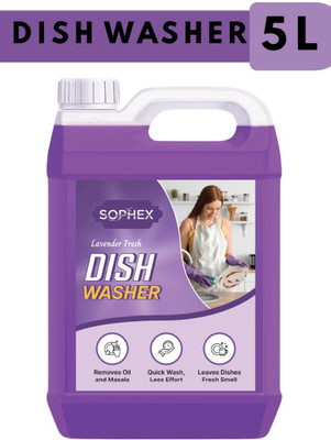 sophex Dishwash Gel 5 Litre | Low Foam, High Clean | For All Utensils & Glassware Dishwashing Detergent(5 L)