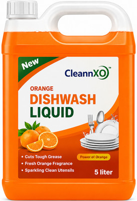 cleannxo Orange Dishwash Liquid 5L | Dish Cleaning Gel | Grease & Utensil Cleaner Dishwashing Detergent(5 L)