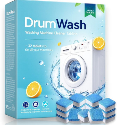 DrumFresh 32 Pcs Superior Washing Machine Cleaning Tablets | Antibacterial & Odor-Free Dishwashing Detergent(32 Tablet)