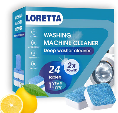 Loretta 24 - Deep Clean Formula Washing Machine Deep Cleaner for All Types Front Load Dishwashing Detergent(24 Tablet)