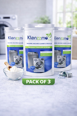 hias Klenzzmo Washing Machine Cleaner Powder | Removes Limescale & Odor | Pack of 3 Dishwashing Detergent(300 g)