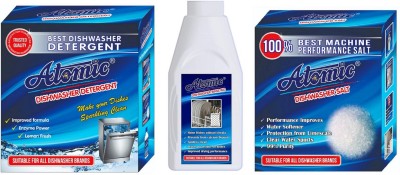 ATOMIC Dishwasher Starter Combo Dishwasher Detergent 900GM, Salt 900GM, Rinse Aid 400ML Dishwashing Detergent(2470 kg)