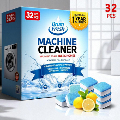 DrumShine 32 PS Washing Machine Drum wash Cleaning Tablets | Magic Clean CM Dishwashing Detergent(32 Tablet)