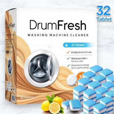 DrumRefresh 32 Tablet Multipurpose Washing Machine Drum Cleaner for Top and Front Load Dishwashing Detergent(32 Tablet)