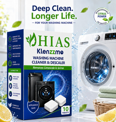 hias Front & Top Load Washing Machine Drum Cleaner Tablet& Descaler Tablet Dishwashing Detergent(10 Tablet)