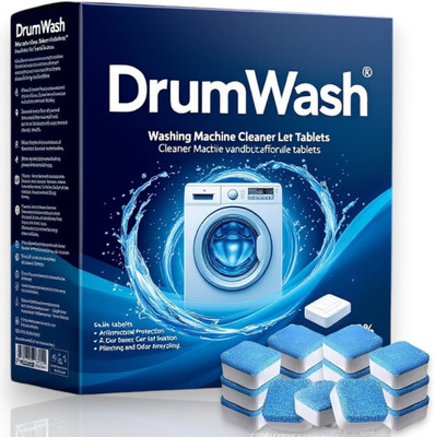 DrumFresh 32 Pcs Smart Cleaning Washing Machine Tablets | Deep Action Formula Dishwashing Detergent(32 Tablet)