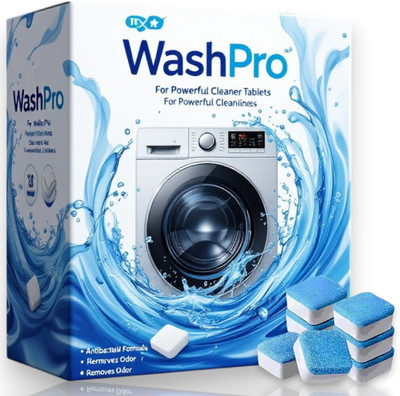 WASHPRO 32 Pcs Washing Machine Sanitizing Tablets Dishwashing Detergent(32 Tablet)