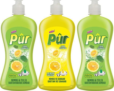 Woosh Pur Liquid Dish wash Lemon Fresh + Lemon & Tulsi + Lemon & Tulsi Pack of 3 Dishwashing Detergent(500 ml) Woosh Pur Liquid Dish wash Lemon Fresh + Lemon & Tulsi + Lemon & Tulsi Pack of 3 Dishwashing Detergent(500 ml)