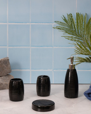 Aarvi Decor Studio Glaze & shine bathset Porcelain Bathroom Set(Pack of 4)