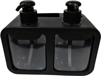 InkCraft DUO MULTIPURPOSE LIQUID SOAP DISPENSER WITH HOLDER Plastic Bathroom Set(Pack of 1)