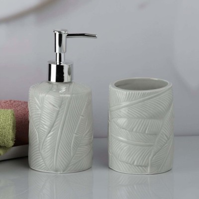 Kookee Ceramic Bathroom Accessories Set of 2 (9609) Ceramic Bathroom Set(Pack of 2)