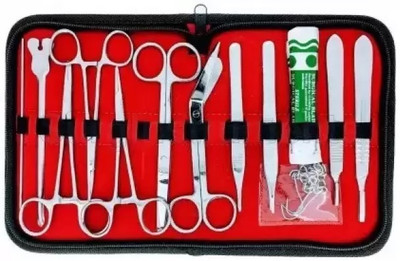 clark 18 pcs Surgery Set Surgical Instruments Kit Stainless Steel with Case Dressing Forceps