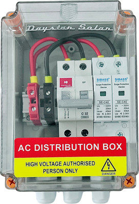 DAYSTAR SOLAR ACDB BOX HAVELLS SINGLE PHASE 32A 2 POLE MCB SIBASS 320 AC SPD Distribution Board