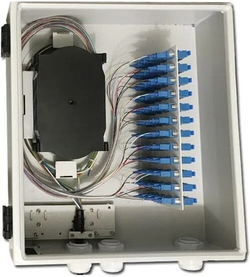 HANUTECH 24 Port SC/PC Wall Mount Fiber Box, Pigtail Loaded, FMDS, LIU Distribution Board