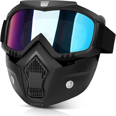KAVORA Goggle Mask Anti Scratch UV Protective Open Face & Eyewear Windproof Adjustable Party Mask(Multicolor, Pack of 1)