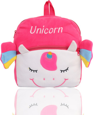 O Teddy Unicorn Pink White Plush Backpack Soft & Lightweight. 5 L Backpack(Pink)
