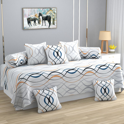 STEDO Cotton Geometric Diwan Set(White)