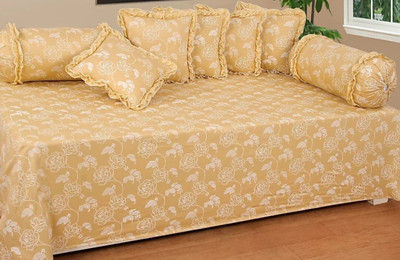 LTF Polycotton Floral Diwan Set(Beige)