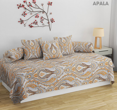 Apala Cotton Abstract Diwan Set(Gold)