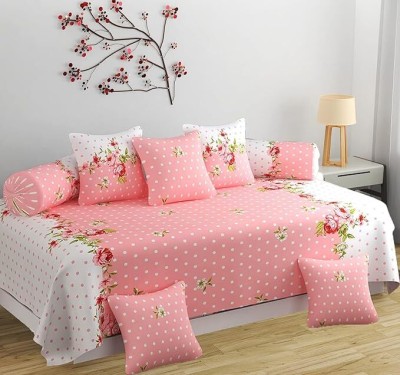 ELITE INN Cotton Floral Diwan Set(Pink)