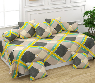 NCS Cotton Geometric Diwan Set(Blue)