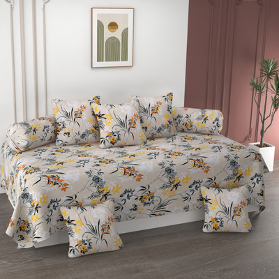 Amrange Polycotton Abstract Diwan Set(Multicolor)